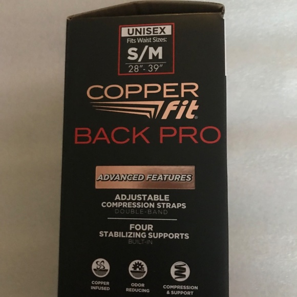 Copper Fit Back Pro Copper Infused Unisex Size S/M 28”-39” Back Belt - Picture 10 of 14